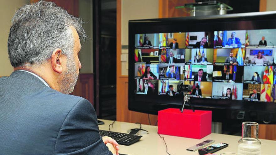Ángel Víctor Torres, en una videoconferencia anterior.
