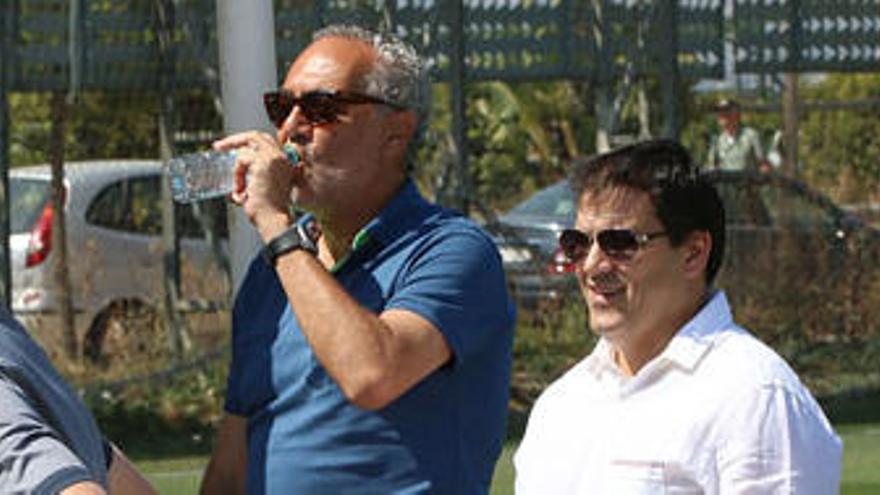 Mario Husillos y Vicente Casado, durante un encuentro del filial.