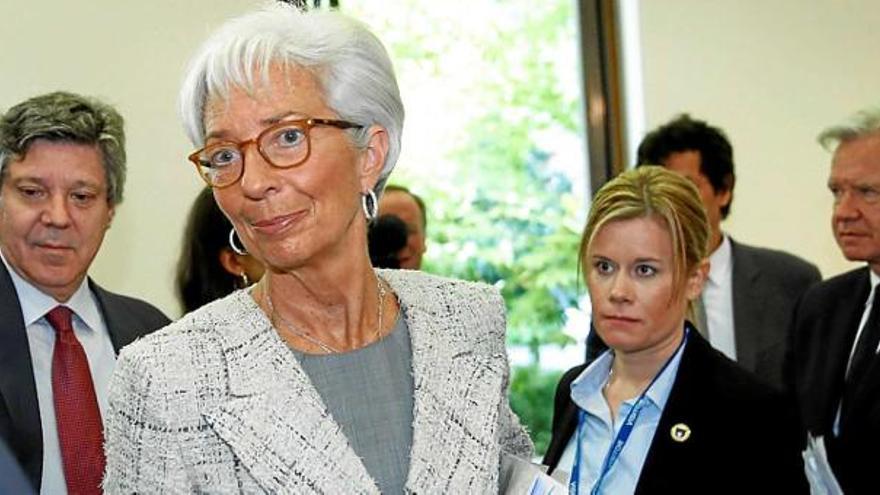 La directora gerent de l&#039;FMI, Christine Lagarde, ahir a Londres