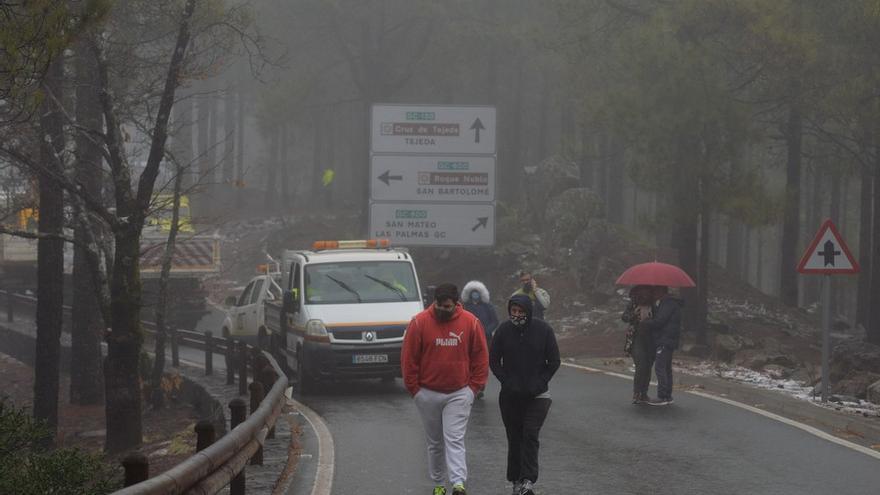 Nieva en la cumbre de Gran Canaria