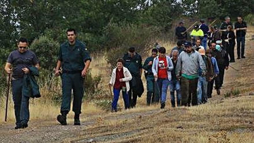 Uno de los rastreos del anciano organizado por la Guardia Civil.