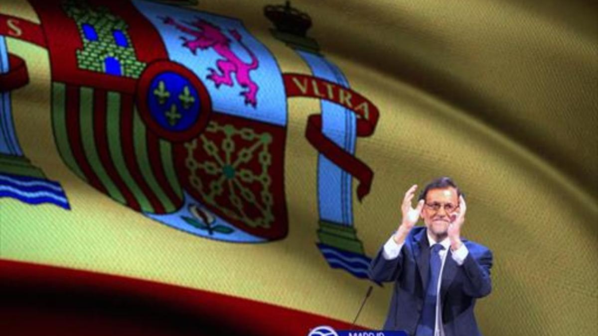 Mariano Rajoy, ayer, en el congreso regional del PP de Madrid.