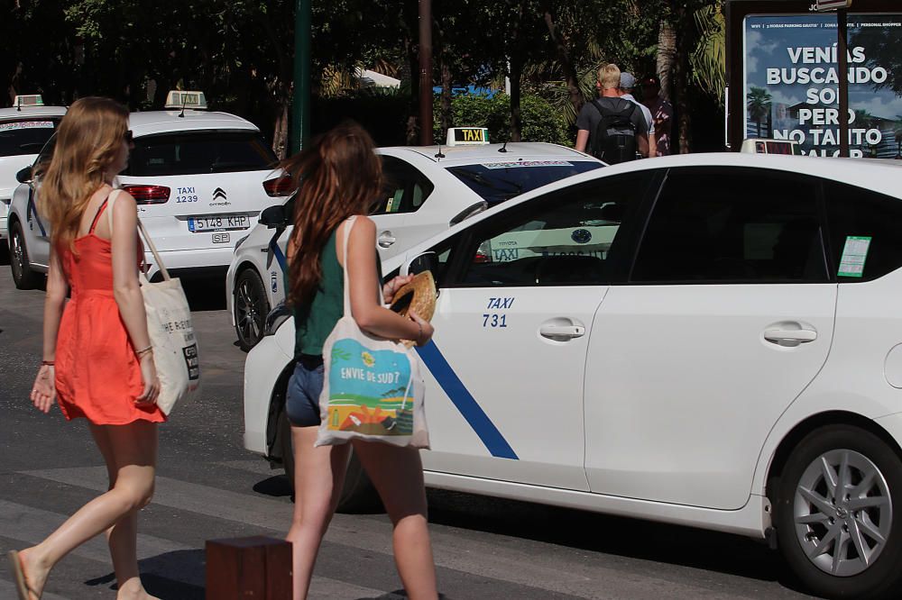 Los taxistas malagueños se suman a la huelga