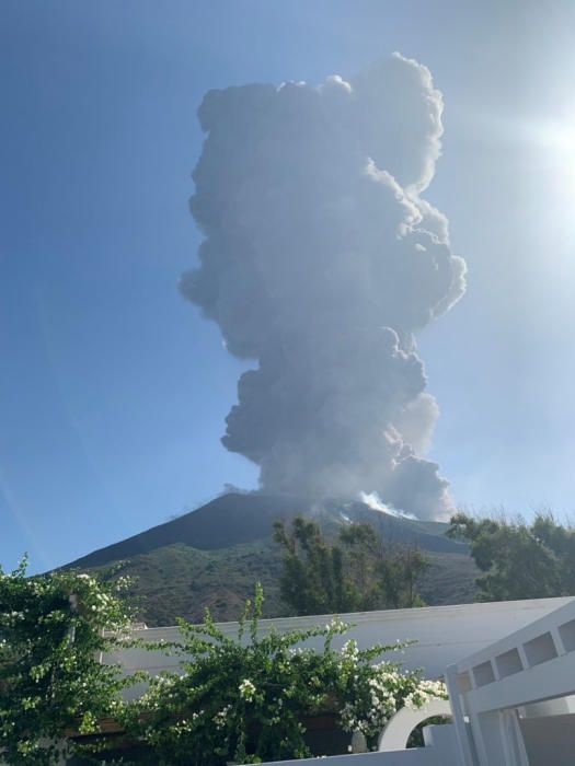 La erupción del volcán Estrómboli