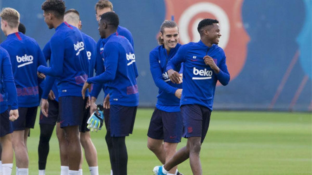 Ansu Fati, protagonista del entreno del Barça previo al duelo ante el Levante