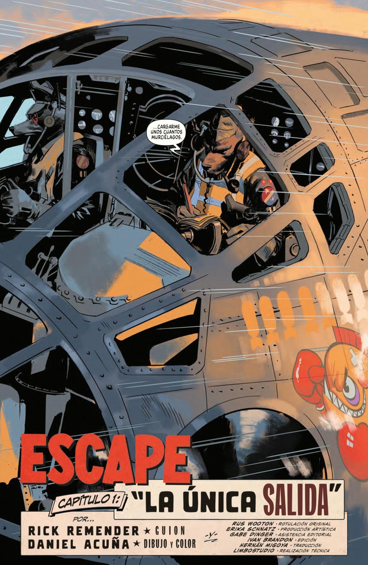 Una de les pàgines del còmic 'Escape' amb guió de Rick Remender i il·lustracions de Daniel Acuña