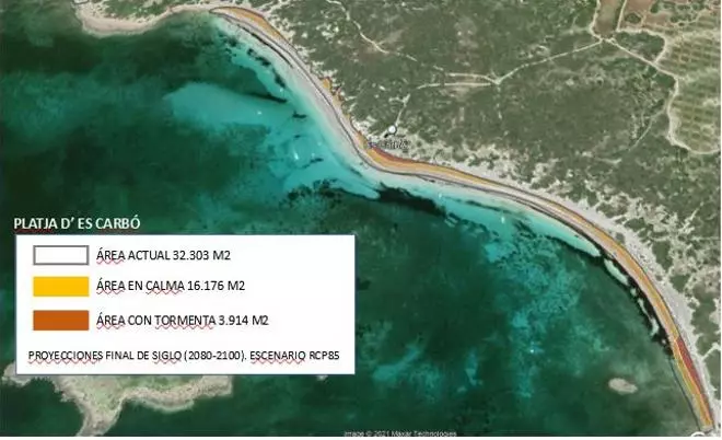 Calitas del Molinar, Cala Blava, el Caló des Moro y Alcanada desaparecerán a finales de siglo