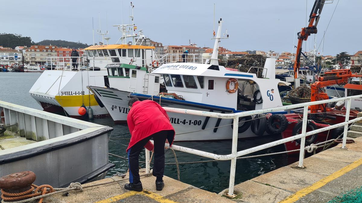 Barcos abarloados en O Corgo.