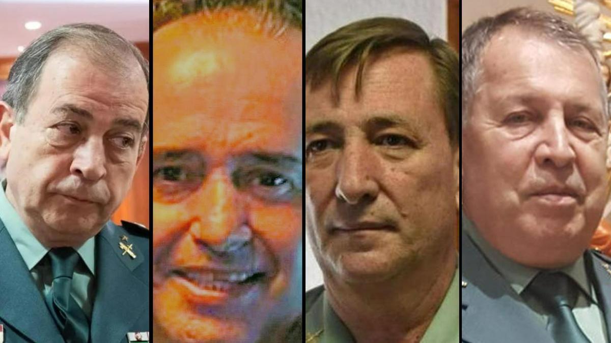 De izq. a dcha, el teniente general Vázquez Jarava, el empresario Tejera de León, el coronel José María Tienda y el teniente coronel Carlos Alonso.