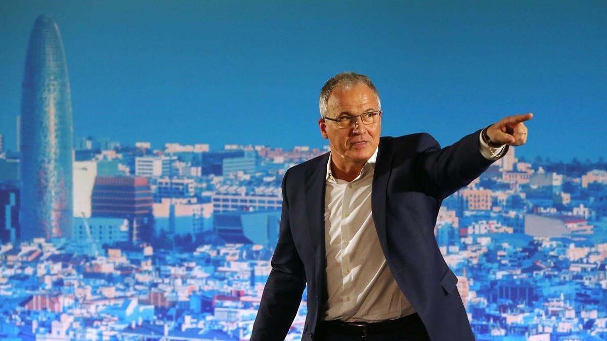 Josep Bou durante su presentación como alcaldable en Barcelona.