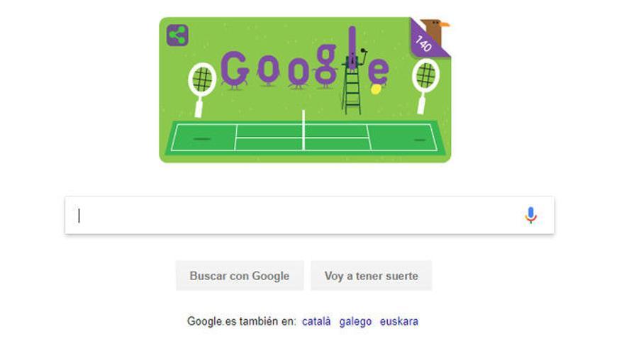 El Torneo de Wimbledon, en el doodle de Google.