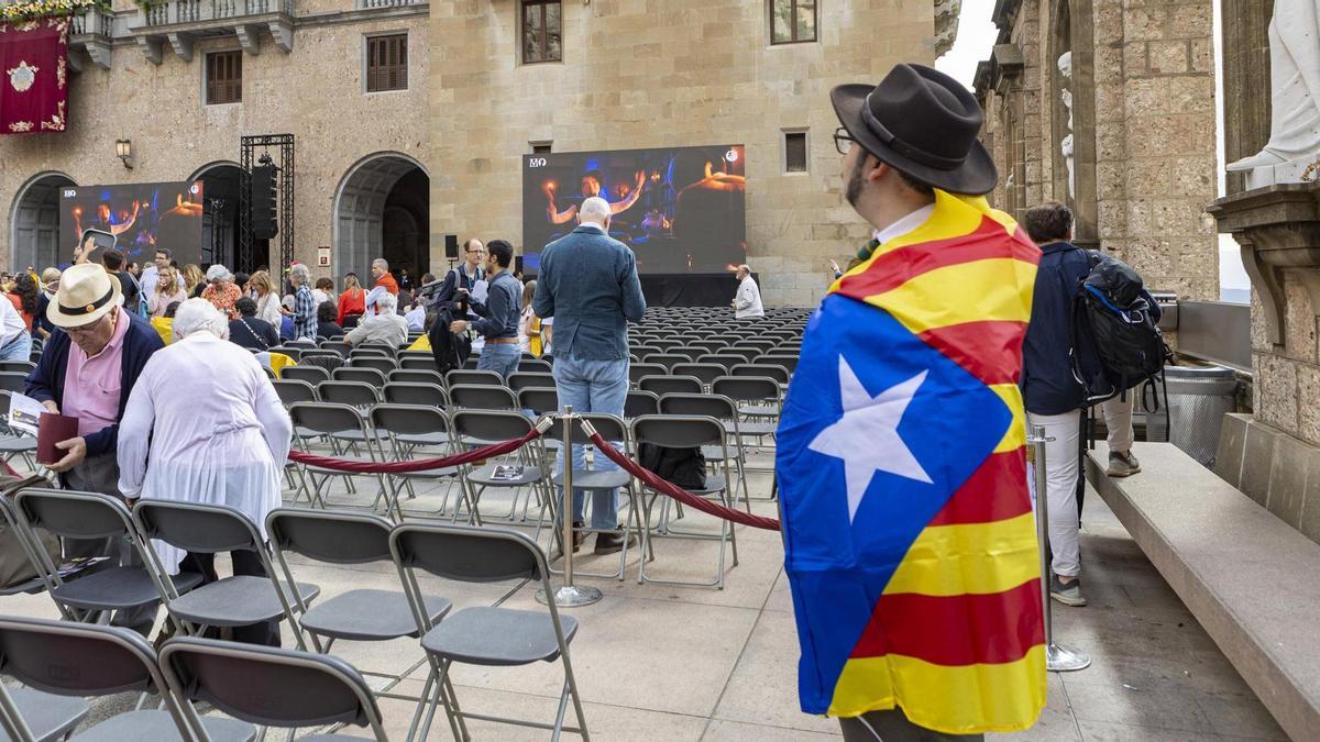 Joan Josep Vandellòs avui a l'abadia de Montserrat