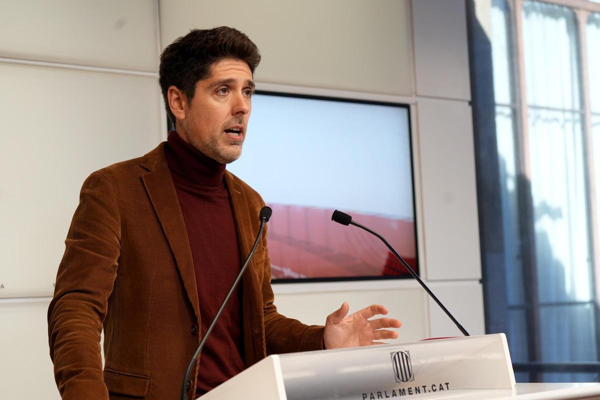 El portavoz de los Comuns en el Parlament, David Cid, este martes.