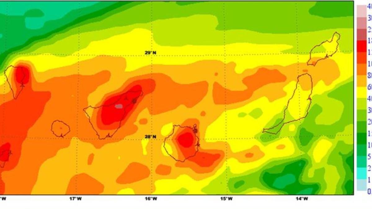 La previsión de precipitaciones en las Islas para el fin de semana. | | E.D.
