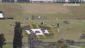 La selecció olímpica brasilera s’entrena a Teresópolis.