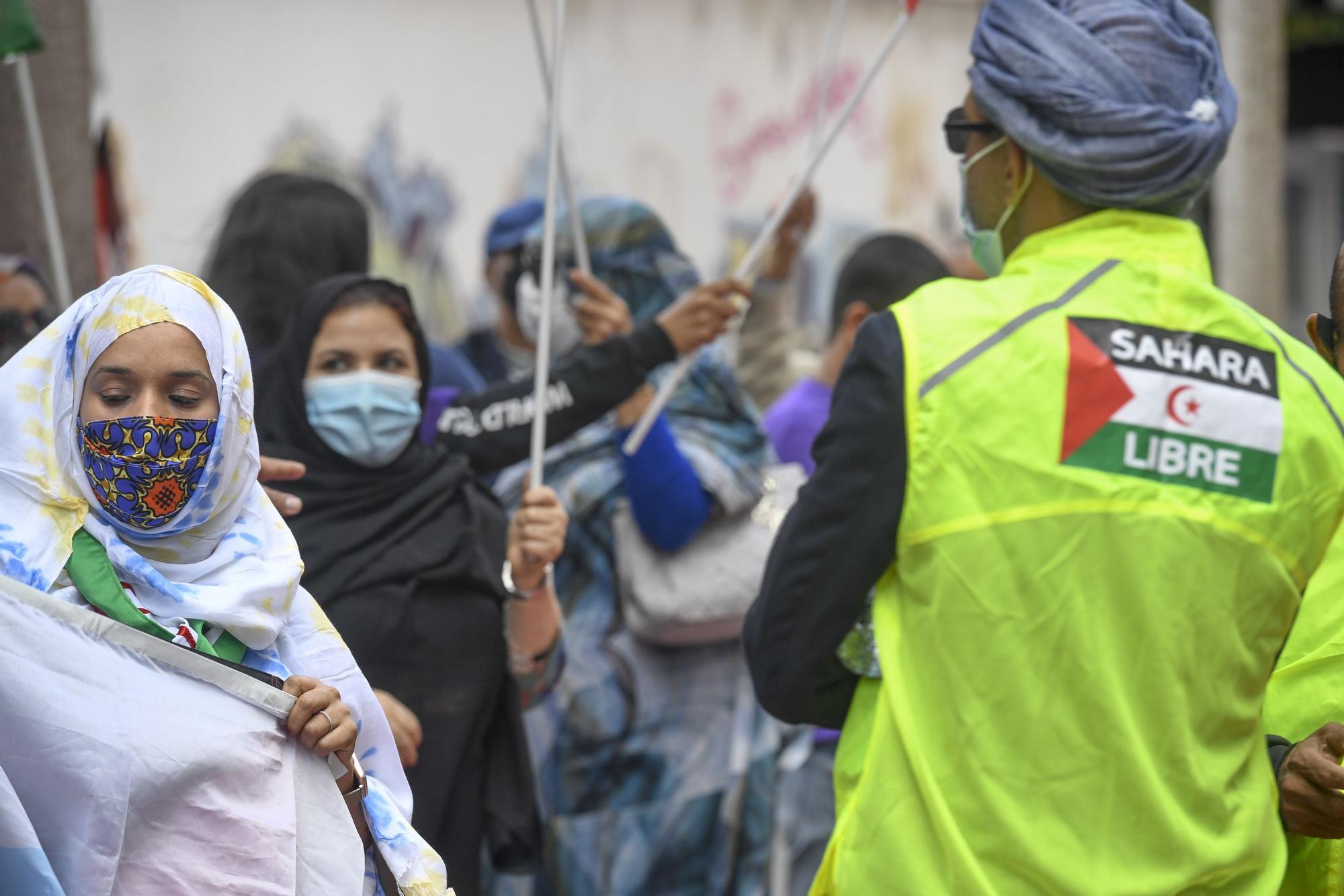Manifestación de saharauis frente al Consulado de Marruecos