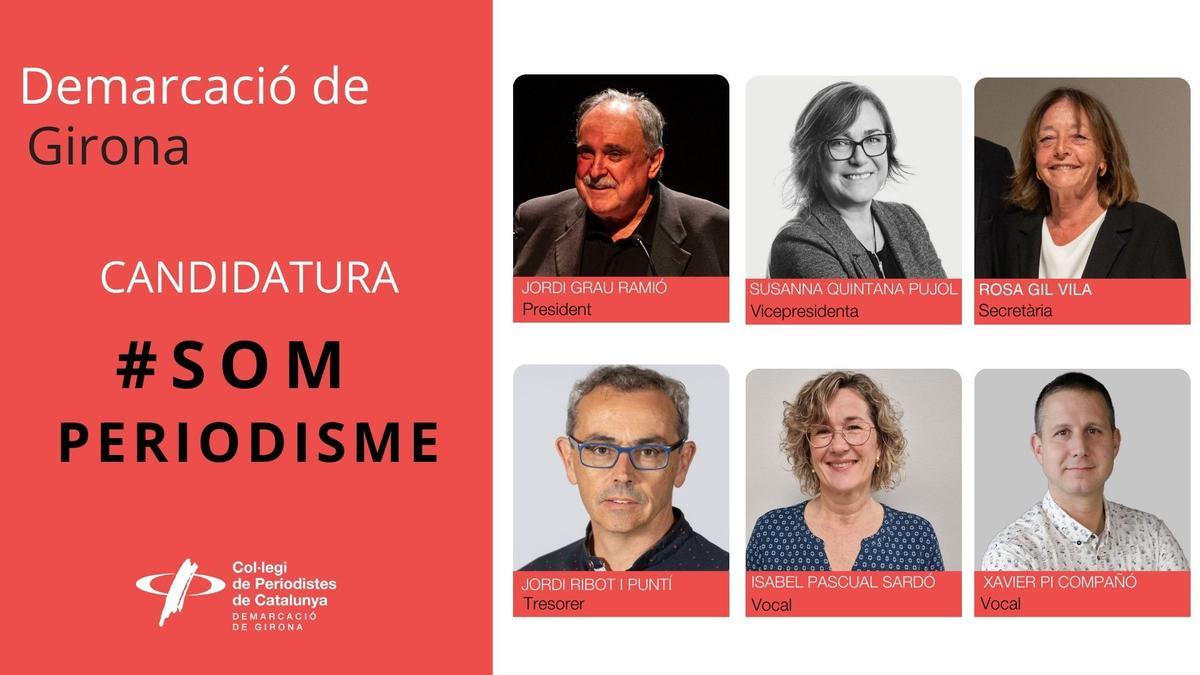 La nova junta del Col·legi de Periodistes a Girona.