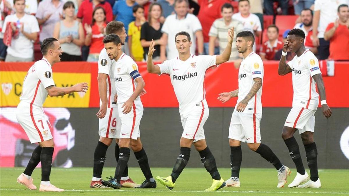 Debut con goleada del Sevilla (5-1) en la Europa League 2018 - 2019