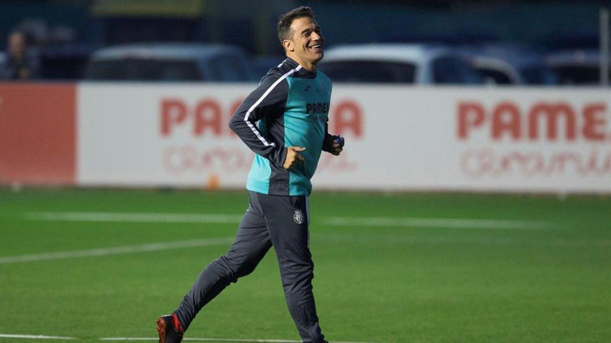 Luis García, en su primer entrenamiento como técnico del Villarreal