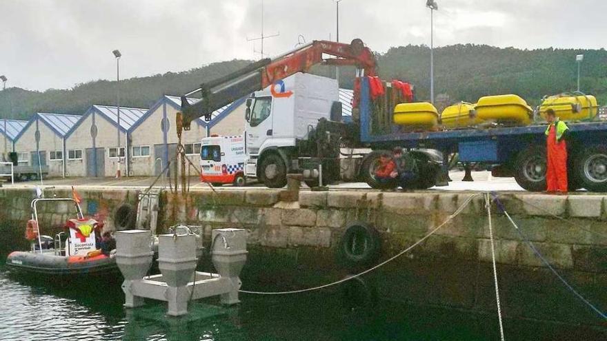 Una de las pruebas realizadas este fin de semana en el puerto de Bueu.