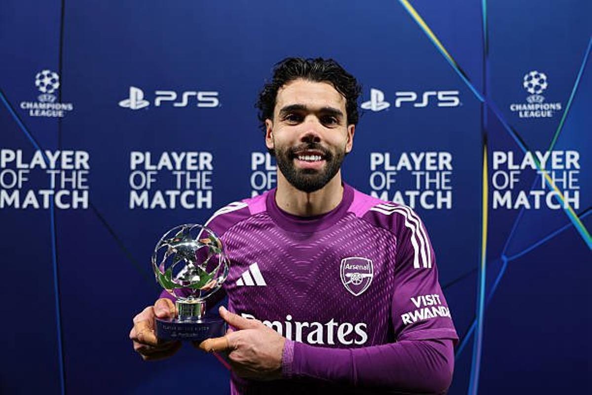 David Raya, MVP de los cuartos de final de la Champions