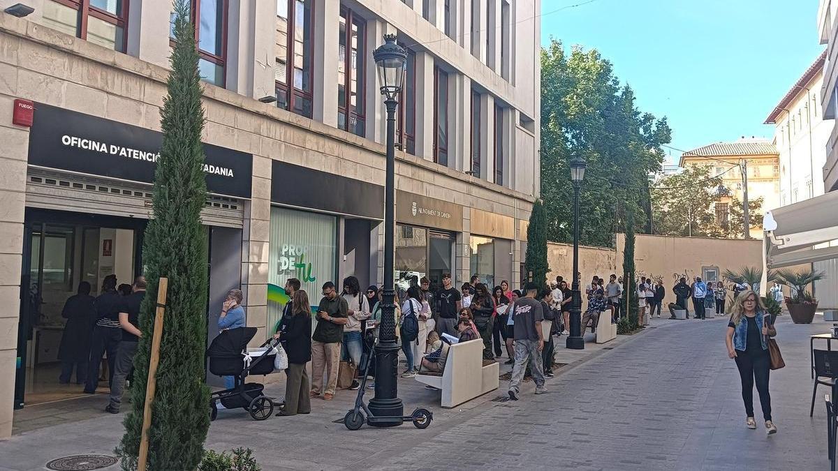 Colas en la oficina del padrón de Gandia en el arranque del proceso extraordinario de regularización de migrantes