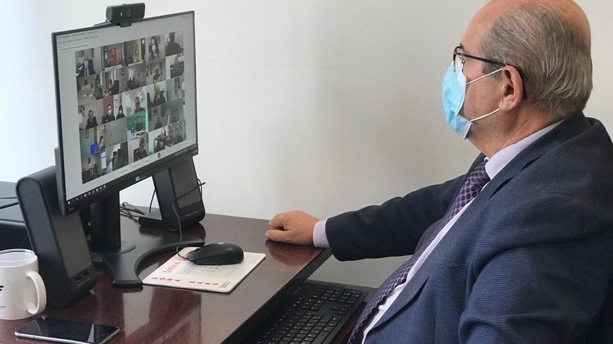 José Ramón González durante la reunión telemática