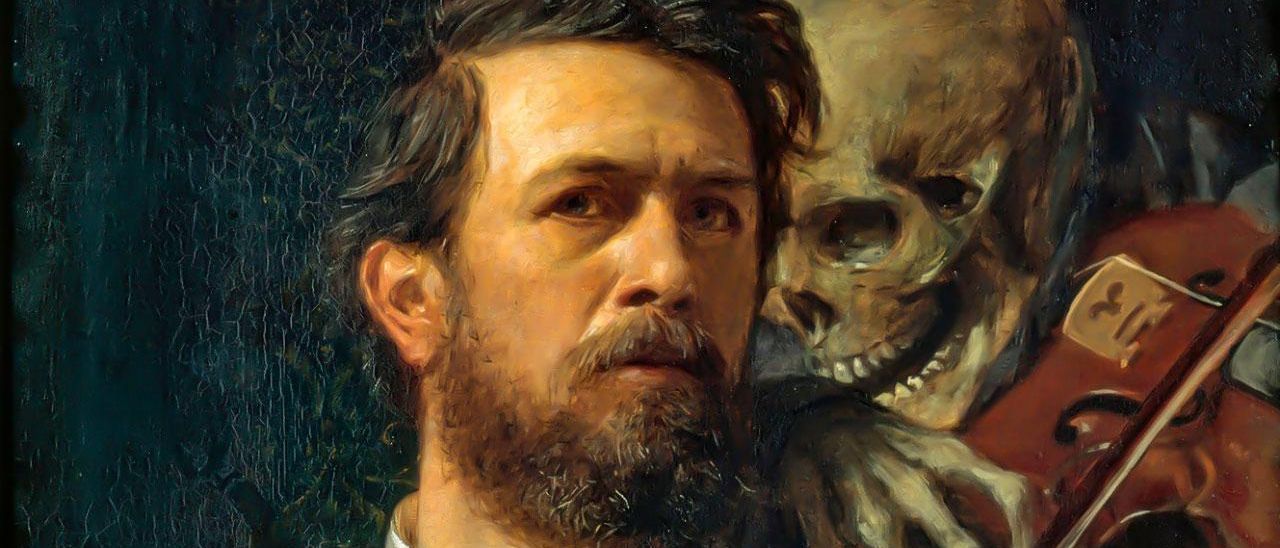 Arnold Böcklin, “Autorretrato con la muerte tocando el violín” (1872)