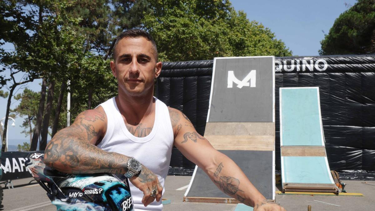 Bienvenido Aguado en la rampa de O Marisquiño