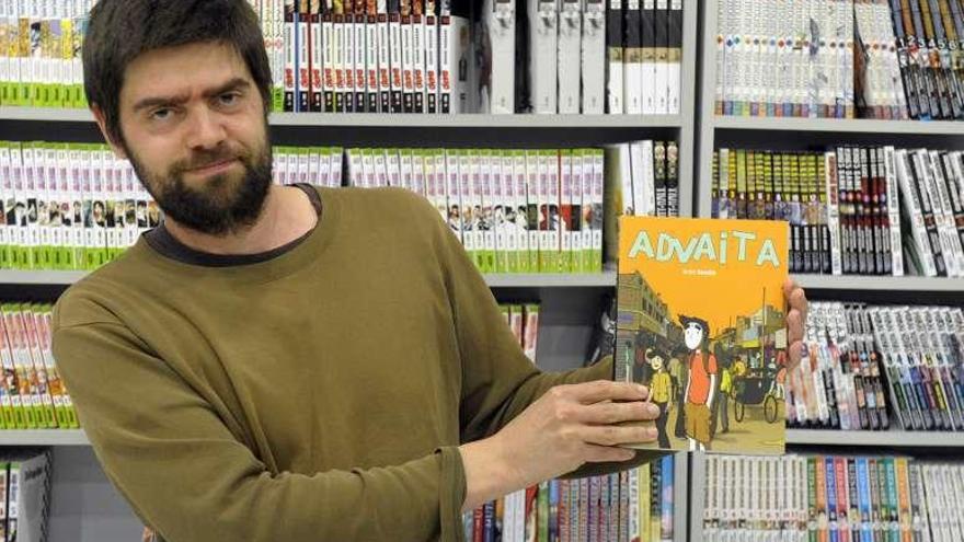 Iván Sende, ayer, en la librería Alita Cómics.