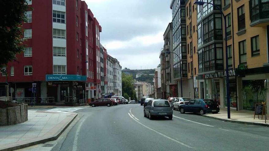 Tramo de la carretera Nacional-550 a su paso por la localidad de Vilaboa.