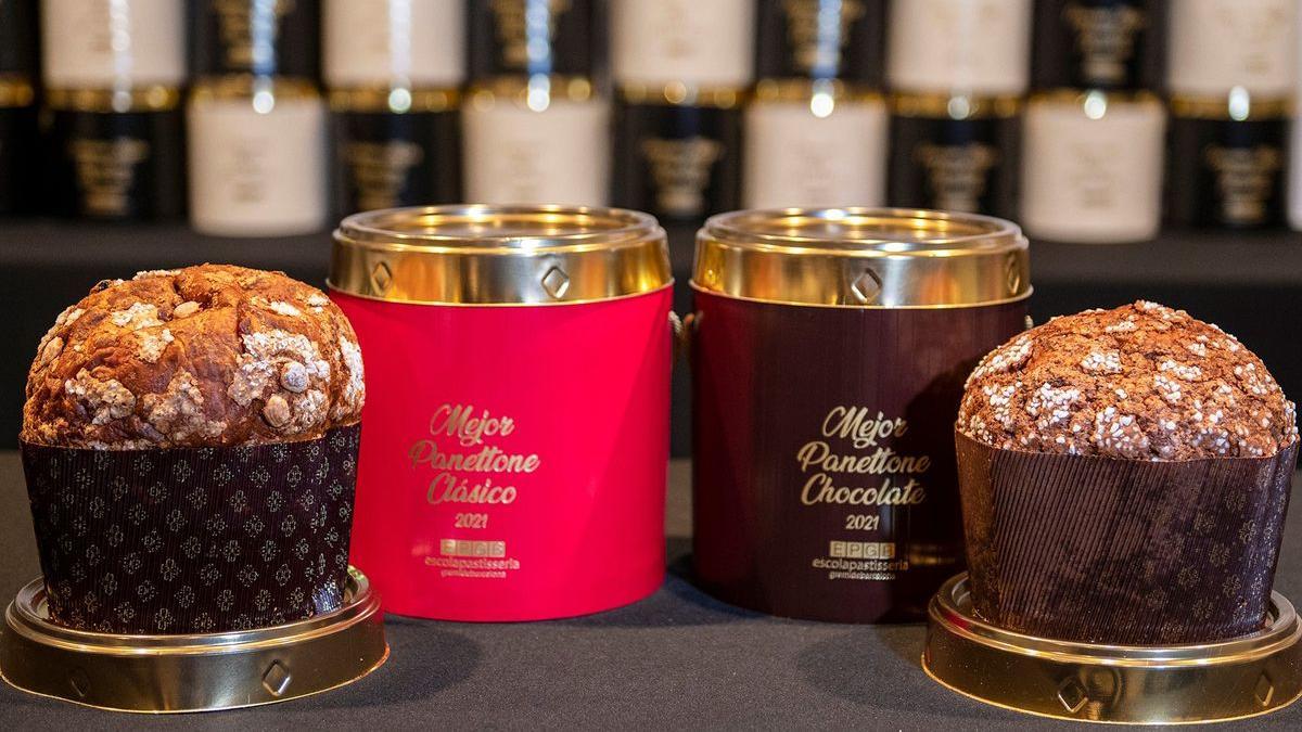 Las piezas de Yan Duytsche, de Dolç, y Rafa Aguilera, de Cal Jan, ganadoras del concurso Mejor Panettone Artesano de España 2021.