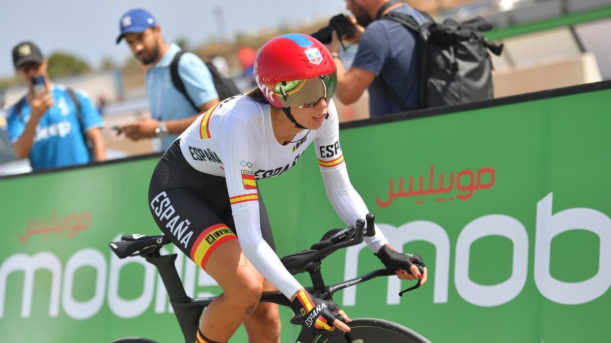 Sandra Alonso, durante la prueba contrarreloj del Campeonato de Europa