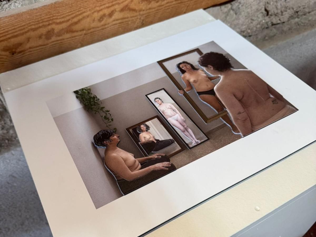 Detall de la instal·lació de l’exposició #serlobas a l’Escorxador d’Igualada