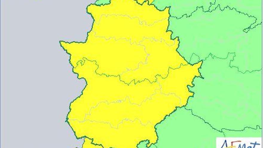 Extremadura estará hoy en alerta amarilla por tormentas