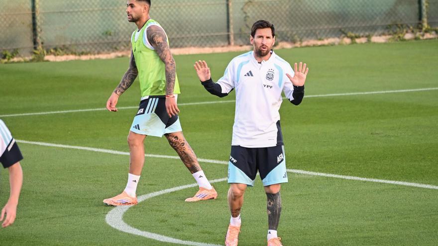 Las mejores imágenes del entrenamiento de la Selección Argentina de Leo Messi en Algorfa