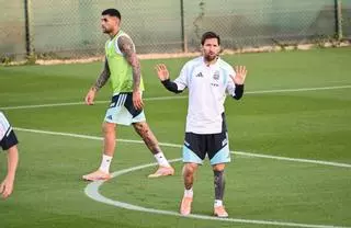 Las mejores imágenes del entrenamiento de la Selección Argentina de Leo Messi en Algorfa
