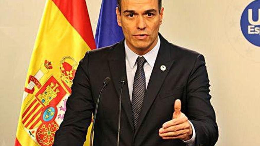 Pedro Sánchez, durant la presentació del programa electoral