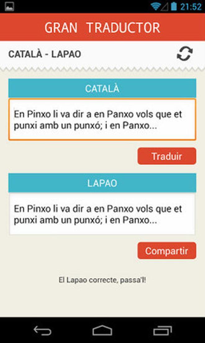 Nace una aplicación para traducir el LAPAO a catalán