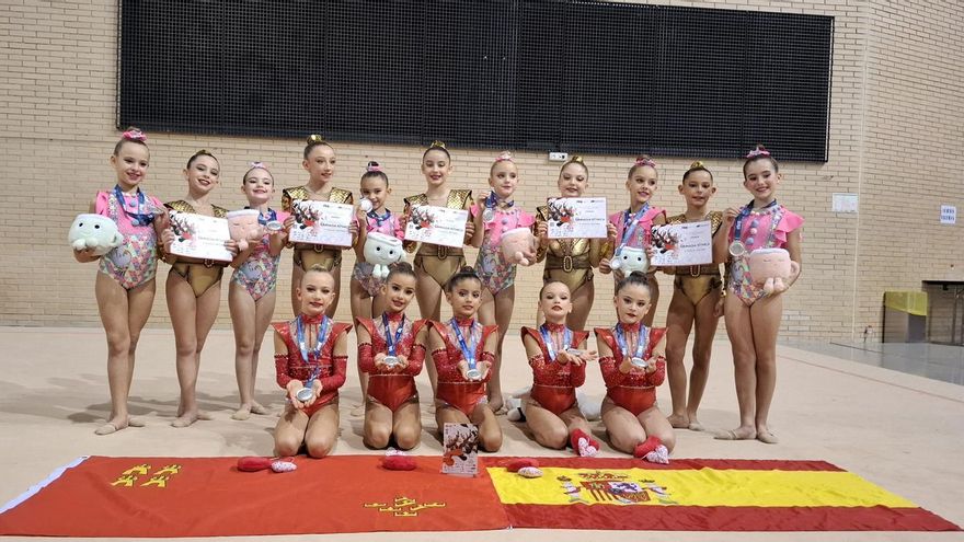 Dos medallas y un diploma para la rítmica regional en el Nacional Base