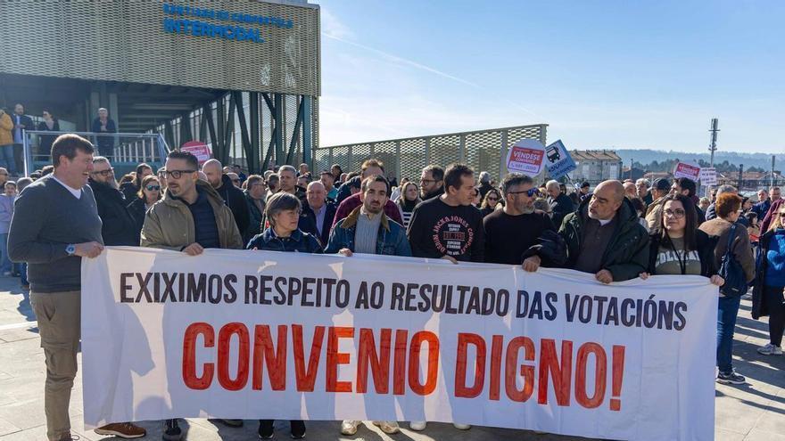 Manifestacion de la CIG por el convenio del transporte de A Coruña