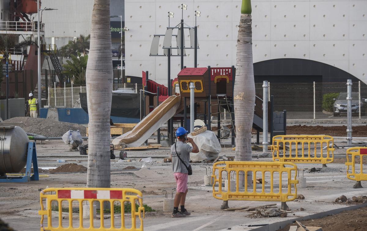 Obras del parque del Puerto de Las Pamas