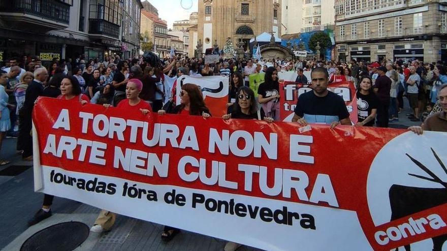 Manifestación del sábado en la ciudad contra los festejos taurinos