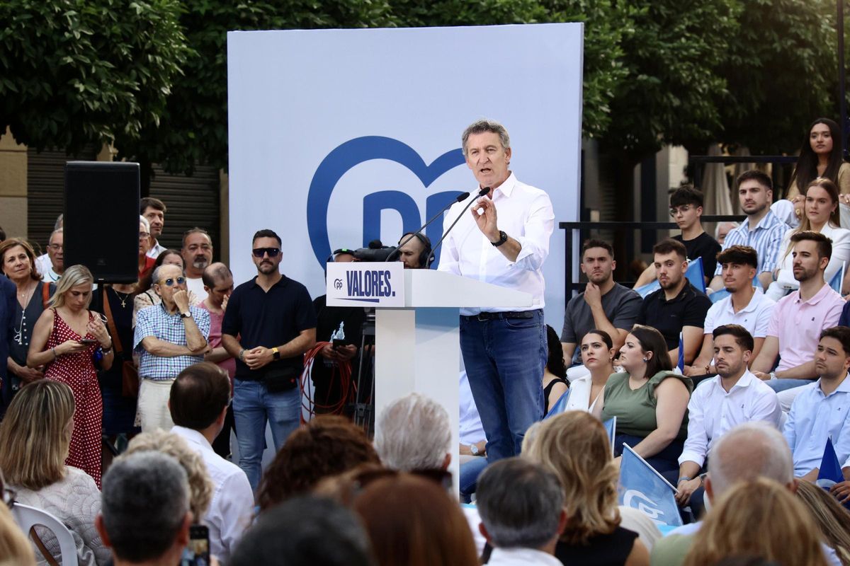 Alberto Núñez Feijóo, durante su visita a Murcia de la semana pasada.