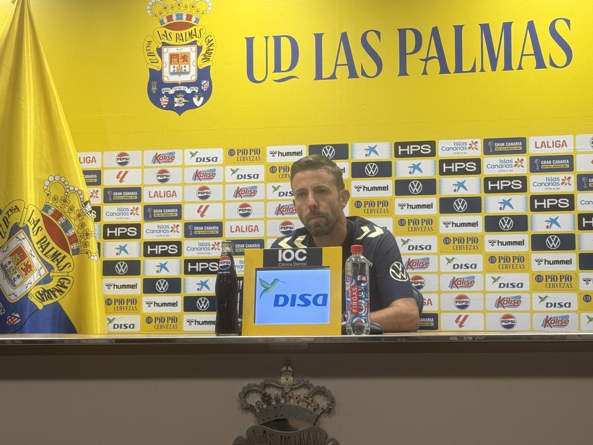 Luis García Fernández, esta mañana, en la sala de prensa de la Ciudad Deportiva de Barranco Seco.