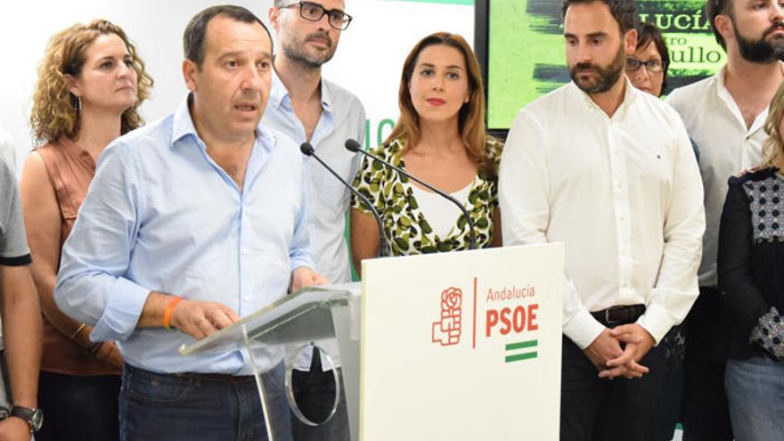 José Luis Ruiz Espejo en su primera comparecencia como secretario general del PSOE de Málaga.