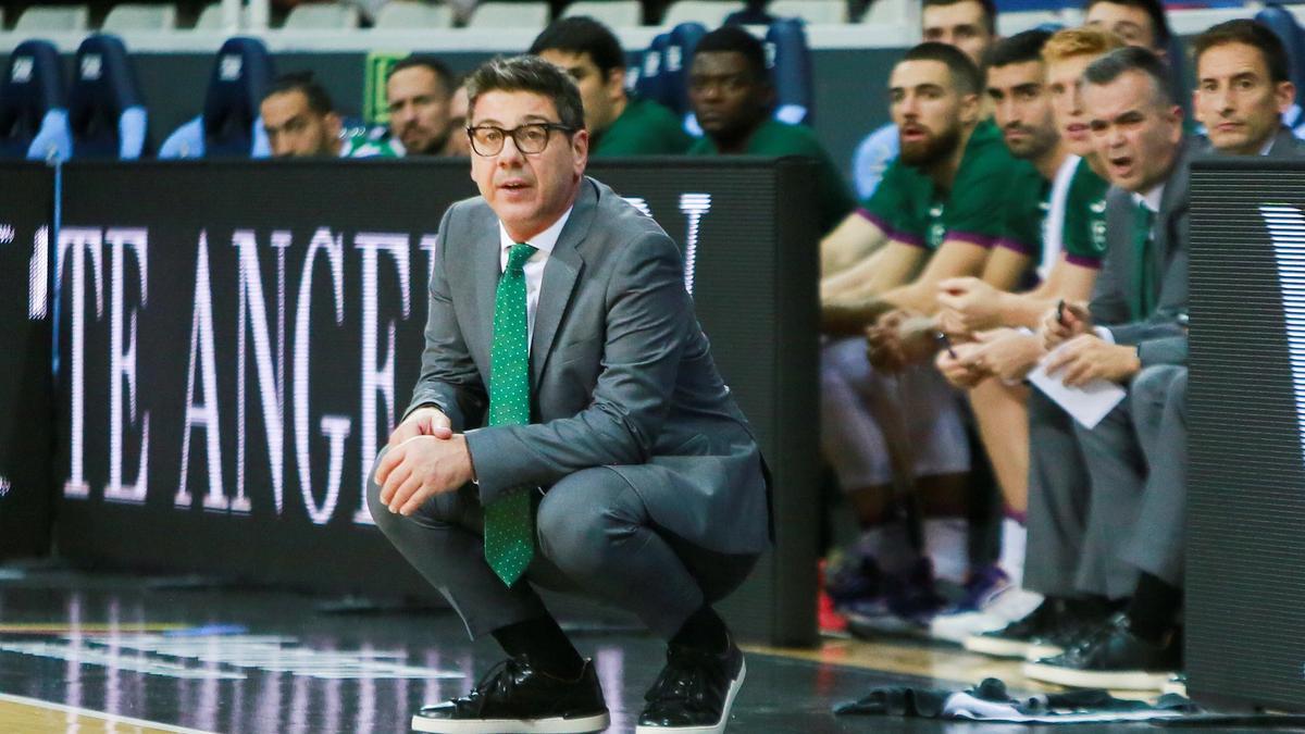 Fotis Katsikaris, durante el partido en el Principado.