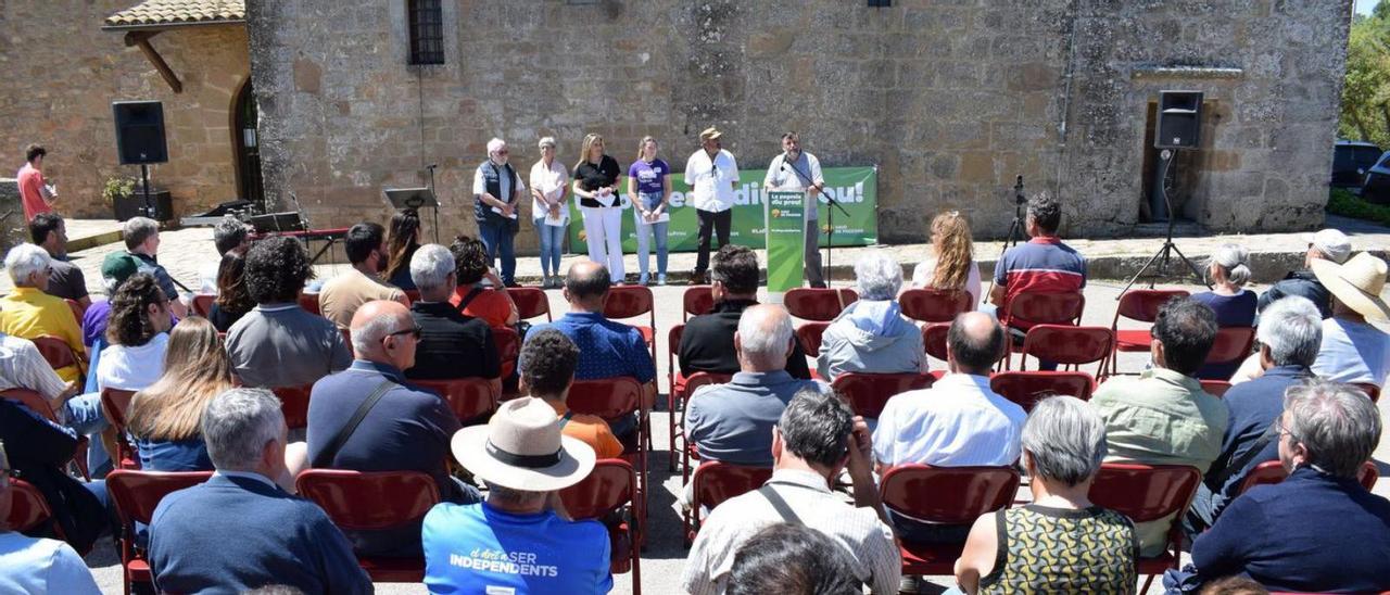 Moment de la intervenció de Joan Caball en l’acte d’ahir | GUILLEM CAMPS