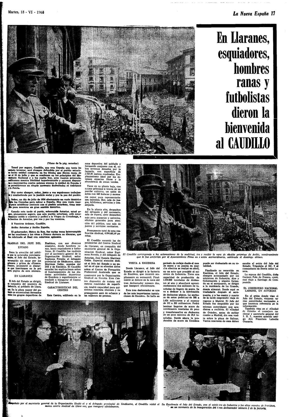 Página de LNE del 18 de junio de 1968