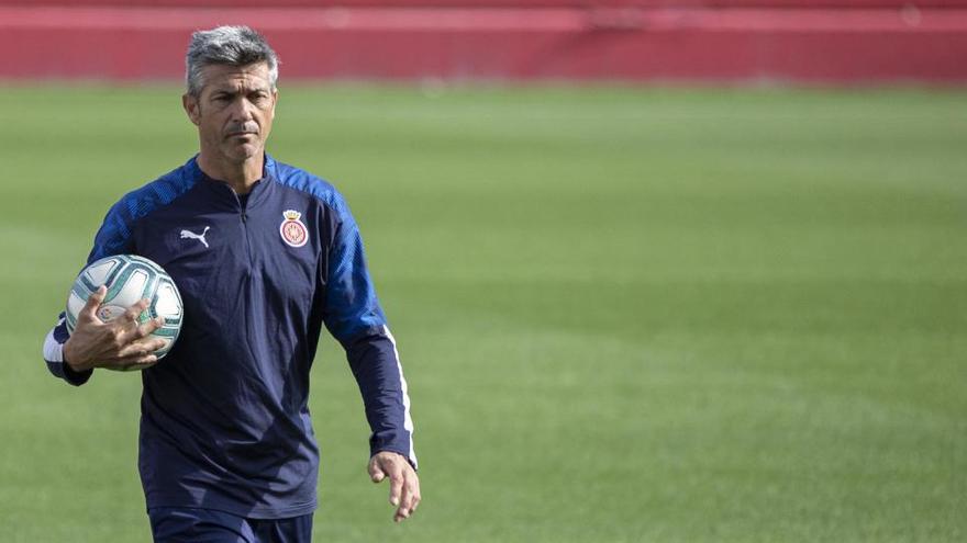 Pep Lluís Martí, en un entrenament a Montilivi.